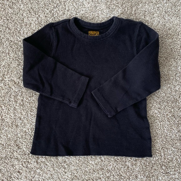 Harper Canyon black toddler boys black waffle long sleeve size 2T - Picture 4 of 7